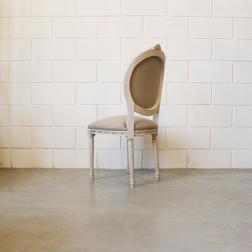 SILLA LUIS XVI MEDALLON - Lino - Pana - Simil cuero * - Imagen 2