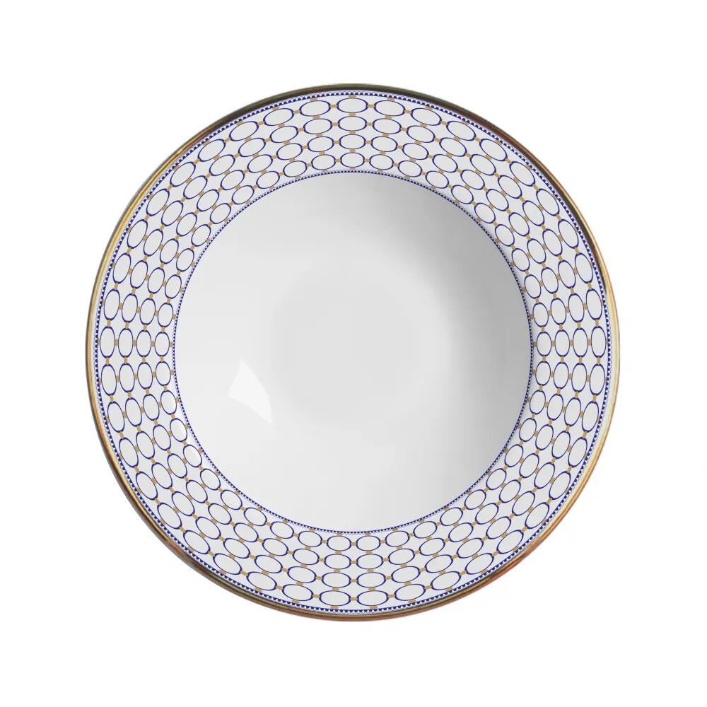 Plato Hondo Acanthus Azul Set x 6 pzas.