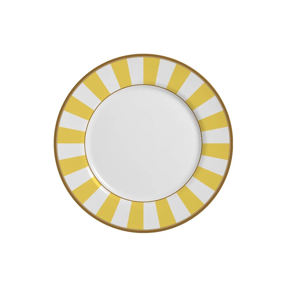 Plato Postre Stripe Amarillo Set x 6 pzas.