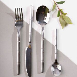 Set de Cubiertos Bambu - Silver Combinado x 16 pzas.