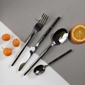 Set de Cubiertos Bambu - Silver Mirror x 16 pzas.