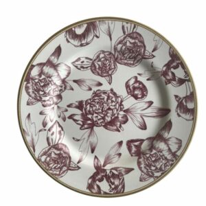Plato Postre Peonia Bordô Set x6 pzas.