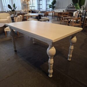 Mesa Comedor Torneada 1,60 x 0,90 - Blanca (Outlet)