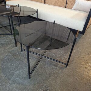 Mesa Ratona Harlem Baja - Vidrio Fume (Outlet)